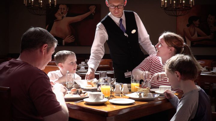 Family Breakfast in Restaurant
